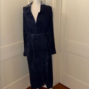 Raquel Allegra Deep Blue Cotton Gauze Trench/Dress